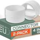 Vent Systems 4" Inch Backdraft Damper  Pack of 2  White Plastic One-Way Airflow Ducting Insert  Easy Installation for Bathroom, Kitchen, HVAC Exhaust System  Compatible with Round Ducts