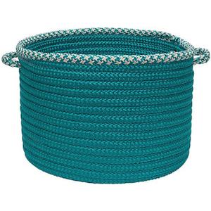 Colonial Mills Hounds Tooth Bright Edge Basket, 18 by 12-Inch, Turquoise