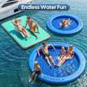 Inflatable Water Hammock Round Floating Ring, Sunchill Float Ring for Lake & Pool, Heavy Duty Floating Hammock for Adults, Float Island Platform for Outdoor