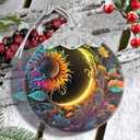Sun and Moon Stained Glass Hanging Ornament - Christmas Tree Decoration Idea