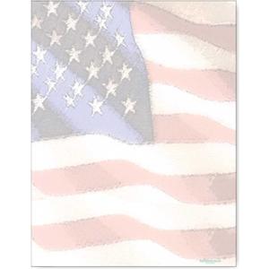 American Flag Stationery - 8.5 x 11-60 USA Letterhead Sheets - Patriotic Paper