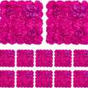 12pcs Flowers Wall Backdrop 16.5"x16.5" Artificial Floral Panels