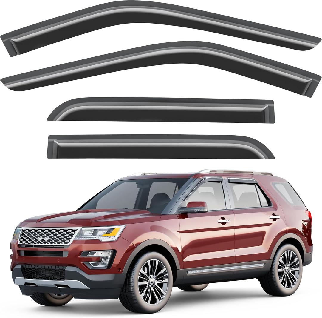 Outside-Mount Window Visors Rain Guards for Ford Explorer 2011-2019,4pcs