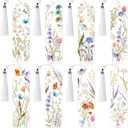 8 Pieces Christian Bible Verse Diamond Art Bookmarks 5d Christian Beaded Bookmark Acrylic Tassel Bookmark for DIY Making Beginners Kids Adults Arts Craft Supplies (Wildflowers)