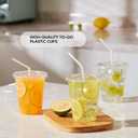 100 Pack 12 OZ Clear Plastic Cups, Cold Party Drinking Cups, Clear Disposable Cups Fruit/Ice Cream/Cupcake/Iced Cold Drinks