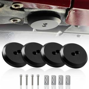PACEWALKER Corvette Jack Pucks Billet CNC Aluminum Jacking Puck Pad Adapter for 1997-2023 Corvette C5 C6 C7 C8 Z06 Compatible with Porsche 964 993 996 997 911 Red 4 Black