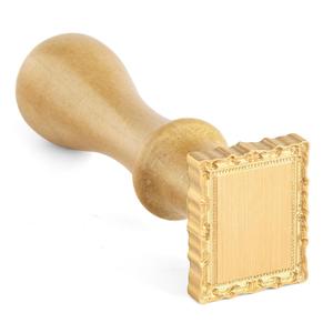 Frame Wax Seal Stamp, 3D Embossed Relief Carving Brass Head and Wood Handle for Wax Seal Stamp Kit, Decor for Thanksgiving Card/Envelope/Gift Wrap/Wedding Invitation/Vellum Jacket
