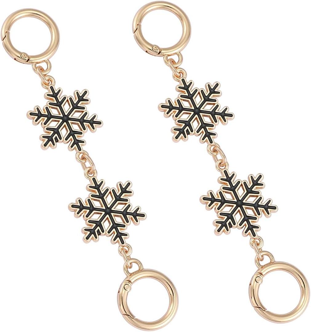 3 x Purse Extender Chain Gold Bag Extender Chain Purse Strap Extender Chain Christmas Charms for Crossbody Bag Handbags(Black Snow)