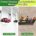 2 x Leinuosen 4 Pcs Adjustable Window Boxes Brackets Planter Box Bracket Heavy Duty Deck Railing Hanging Flower Stand for Windowsill Garden Fence Balcony (White)