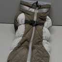 SUNFURA Full Body Dog Coat - Warm Fleece Jacket for Medium Dogs, Turtleneck Winter Coats with Harness, Reflective Dog Snowsuit Windproof Puffer Jackets with Legs for Boston Terrier, Army Green M