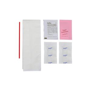 WNA 612239 6-Piece Coffee Condiment Kit, 17" Width x 12" Length 1-Ply Napkin (Case of 250)