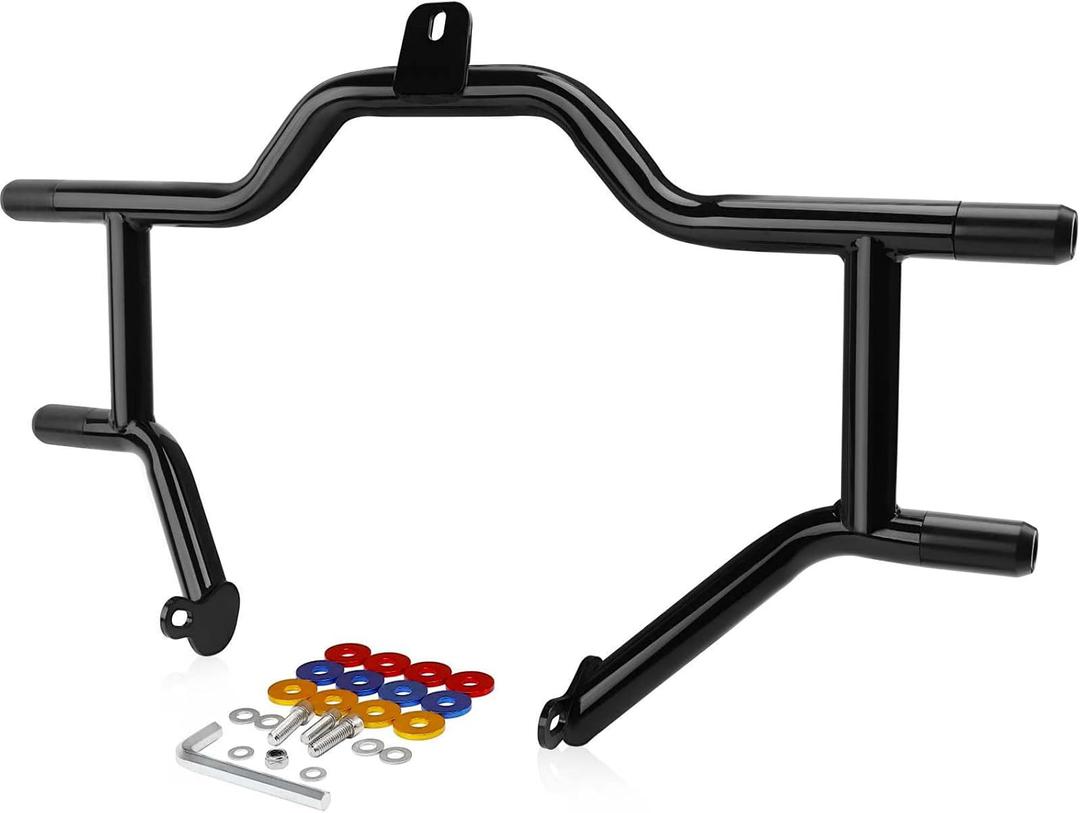 Motorcycle Crash Bar Engine Gauard Compatible with Harley Davidson Touring Street Glide Road King Electra Glide Ultra Limited 2009-2025 Flat Out Bar Protector Bracket Black