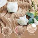 Wokceer Cheesecloth Table Runner 2Pack 10FT Nude Brown Boho Gauze Cheese Cloth Table Runner for Party Long Rustic Sheer Table Runners for Baby Bridal Shower Wedding Easter Table Decor