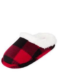 Toddler Matching Family Buffalo Plaid Slippers - Red 11/12