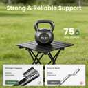 2 Pack Camping Table Foldable, Portable Folding Beach Table, Black-L | Ultralight, Metal, with Carry Bag, Small for Outdoor Travel & Picnic, BBQ, Cooking, Festival, Boat, Home Use