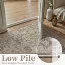 DCX Washable 9x12, Kid & Pet Friendly with Rubber Back Non Slip, Stain Resistant Vintage Rug for Living Room, Bedroom, Home Office, Soft Low Pile Large Farmhouse Distressed Carpet, Greige