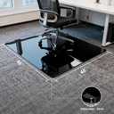 Elasticity Black Clear Chair Mat 46" x 46" - Transparent Protective Floor Mat for Hardwood & Tile Floors, Home & Office Rectangle Hard Floor Protection Mat