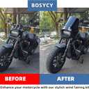 Motorcycle Fairing Windshield Kit, Retro Motorbike 11" Smoked Wind-Screen Black Fairing, 48-58mm Forks Fit for Softail Fat Bob FXFB 2018-2019 114 FXFBS 2018-2023