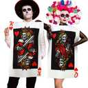 HooLing 2 Pcs King Queen Couples Halloween Costumes for Adults 20 x 30 Inches Poker Card Couples Costume for Adults Apparel Accessories for Halloween Cosplay Dress up Party