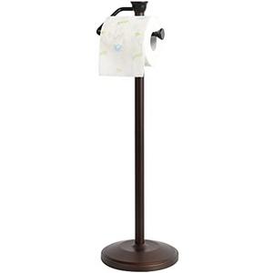 ZCCZ Toilet Paper Holder Stand, Freestanding Tissue Roll Dispenser with Reserve Storage, Bathroom Organizer for 5 Mega Rolls, Oil Rubbed Bronze Finish, Space-Saving Design for Modern Home Décor (Missing Piece)