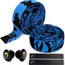 TOPCABIN Comfort Gel Road Bike EVA Handlebar Tape Bike Bar Tape Camouflage Series Tape with Reflective Bar Plugs