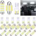 Tallew 24 Pieces Dome Light LED Car Bulb Kit Set T10 31 mm 42 mm LED Festoon Bulbs Interior Replacement for Car Map Door Courtesy(White)