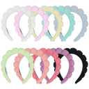 10 Pcs Spa Headband Bulk for Women Makeup Sponge Headband Puffy Hair Band for Washing Face Women Girls (Terry Cloth)