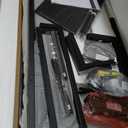 Huuger Gaming Desk with 6 Drawers, Computer Desk with LED Lights Power Outlets and Type-C, 39 Inch Office Desk with Storage, Monitor Stand, Writing Desk Work Desk Home Office, Bedroom, Study, Black