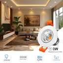 inShareplus 2 Inch LED Downlight, 3W Recessed Lighting COB Dimmable, 3000K Warm White, CRI80, Ceiling Lights with LED Driver, 6 Pack