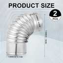 Hicarer 2 Pcs 4 Inch 90 Degree Galvanized Dryer Elbow Vent Tube Connector Adjustable Dryer Vent Elbow Connector for 4" HVAC Duct Pipe Hose Ductwork
