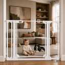 WAOWAO Clear Acrylic Baby Gate 29.52-47.24" Wide Indoor Pressure Mounted