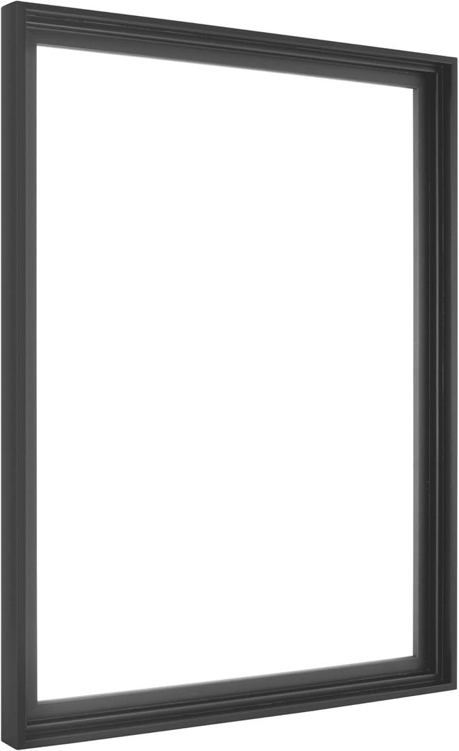 MCS Canvas Float Frames 18x24 Frame, Black Frame for Finished Canvases, Vertical & Horizontal Wall Hanging Large with Adhesive for Canvas Paintings (1-Pack)