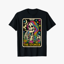 The Stoner Tarot Card Skeleton 420 Cannabis Weed Lover T-Shirt Size 3XL