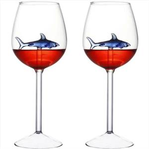 Shark Detail Wine Glasses, Set of 2