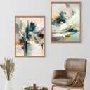 Modern Abstract Line Canvas Wall Art Minimalist Blue Green Texture Wall Decor Picture Mid Century Gray Geometric Painting Print Graffiti Poster Artwork for Living Room Bedroom Office Decorate,Unframed (24L''x16W'')