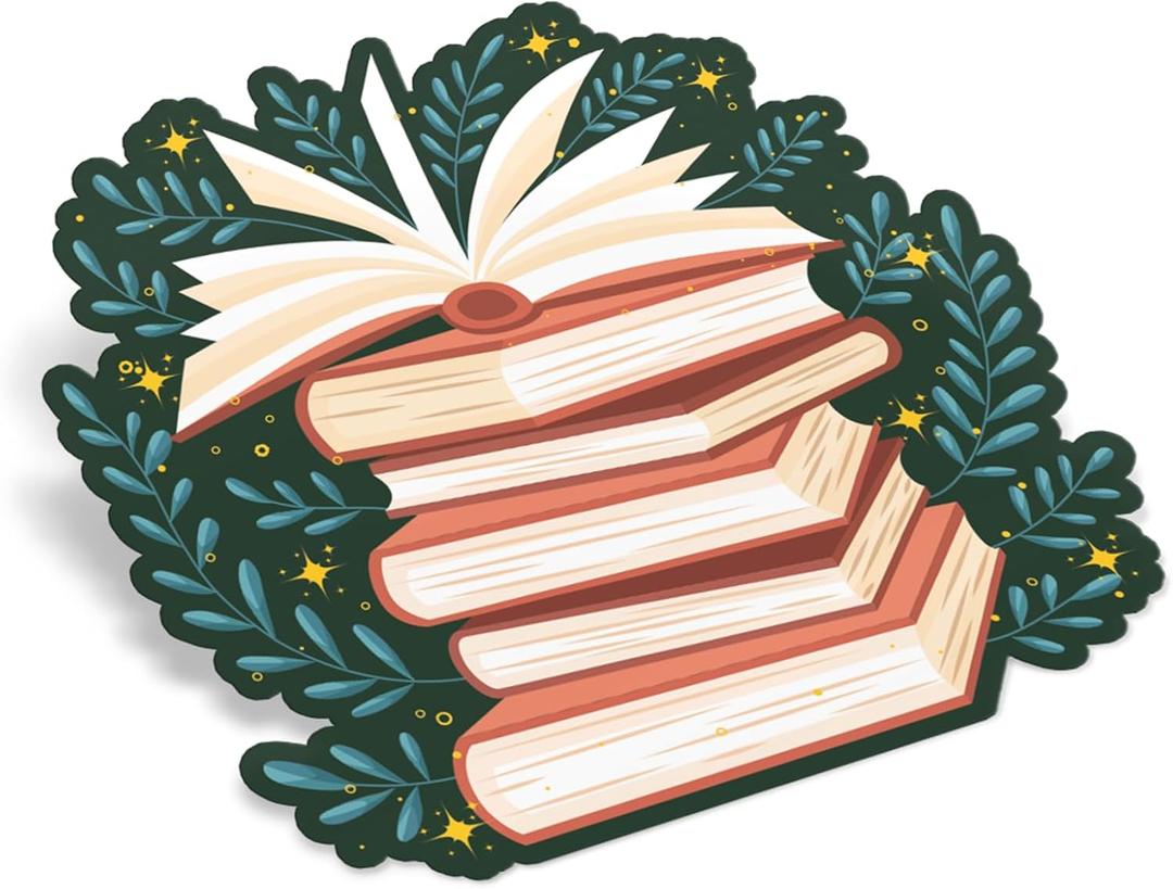 2 x (3Pcs) Open Magical Books Clear Waterproof Sticker Reading Lover Nerd Book Addict Bookish Vinyl Decal Adult for Laptop Kindle Car Tumbler Water Bottle Mug Phone Notebook Bike - Size 3x3