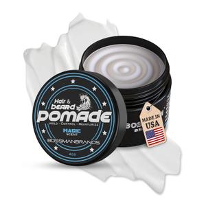 Bossman Hair & Beard Pomade for Men (Magic Scent)  Medium Hold & Moisturizing for Hair, Beard & Mustache Styling  Made in USA