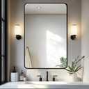 Delma Bathroom Mirror, Black Framed Bathroom Mirror for Over Sink, High-Definition Vanity Mirror, Versatile Mirror for Bathroom, Hangs Horizontally or Vertically(36x24, Black)