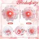 4 Pcs Wedding Giant Flowers Decorations 24 Inch 16 Inch 3D Large Silk Flowers Artificial Faux Floral Backdrop for Wedding Graduation Bridal Shower Birthday Party Supplies(Pink Gradient)