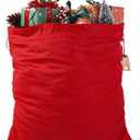 DIYDEC Large Christmas Velvet Santa Bags 31'' x 28'' Christmas Red Gift Presents Bags with Drawstring Large Santa Gift Sack for Xmas Present Party Supply Costume Holiday Wrapping