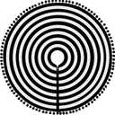 HOHOTIME Christmas Tree Skirt, Black White Annual Rings 24 Inch Tree Skirt Mat with Pom Pom Trim for Holiday Party Xmas Tree Decoration