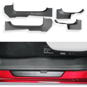 Door Sill Protector Compatible with Tesla Model 3 2024-2025 4 PCS TPE Anti-Scratch Front and Rear Door Entry Guard for Model 3 Highland Accessories