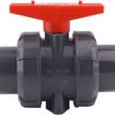 DERNORD PVC True Union Ball Valve with Full Port, EPDM O-Rings, and Reversible PTFE Seats,Rated at 200 PSI (2 inch Socket)