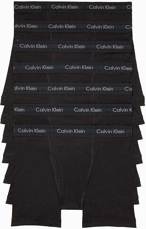 Calvin Klein Men's Cotton Classics 7pack Boxer Brief, 7 Black, Large