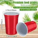 Mifoci 400 Pcs 16 oz Red Disposable Cups Bulk Large Plastic Cups Pack for Graduation Wedding Drinks Soda Punch Barbecues Picnics Birthday Summer Party Supplies, 16 Oz, 13.39 Inches X 7.09 Inches