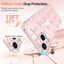 bicol for iPhone 13 Case with Screen Protector,Enhanced Camera Protection,Clear TPU Cover with Trendy Designs for Girls Women,Slim Fit Protective Phone Case,Pink Heart Ribbon Bow