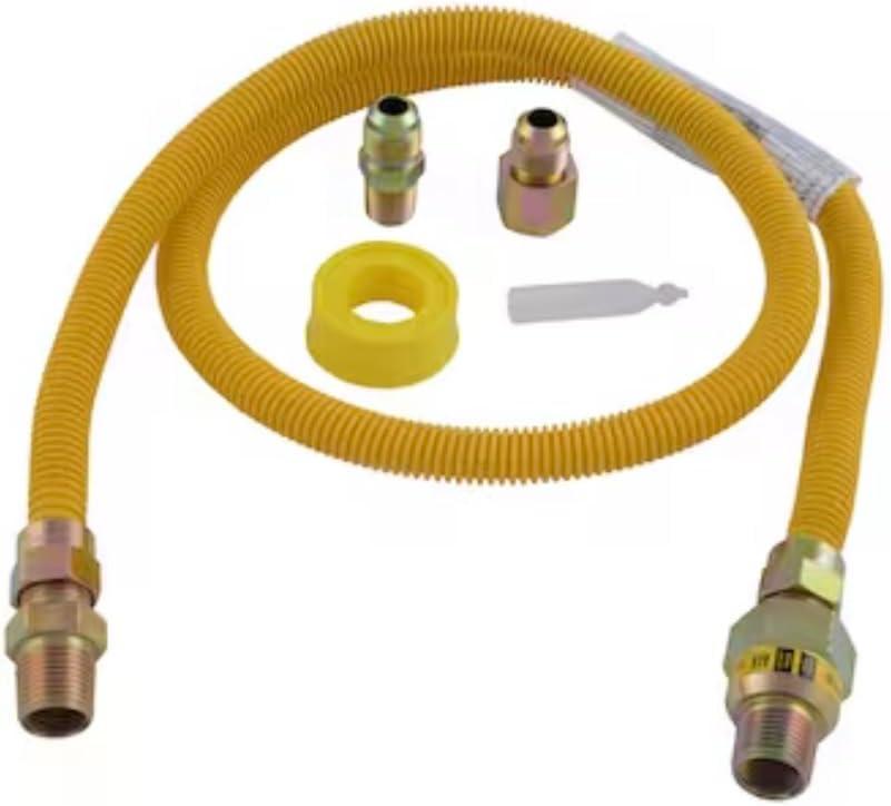 EASTMAN 48-in 1/2-in Mip Inlet x 3/8-in Mip Outlet Stainless Steel Gas Appliance Installation Kit