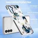 Boaretiu Cute Kawaii for Samsung Galaxy A16 Case with Stand - Fashion Cool 360 Rotate Ring Holder Kickstand Blue Flower for Women Girls Boys Teens Girly for Galaxy A16 Case