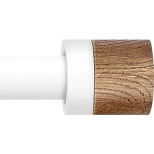 White Curtain Rods for Windows 32 to 45 Inches(2.6-3.75ft),1 inch Adjustable Window Curtain Rods with Imitation Wood Grain Finials,Heavy Duty Decorative Drapery Rod for Bedroom,Kitchen and patio