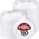 Disposable Clear Plastic Plates In Bulk for Party and Dinner,And For Any Occasion, Microwaveable, BBQ, Travel, and Events (6 Inch 180 Count)